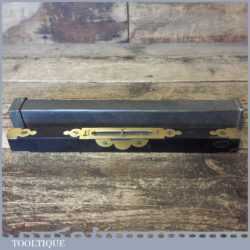 Rare Near Mint Ornate Vintage E Preston & Sons Ebony Brass Spirit Level