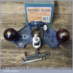 Vintage Boxed Record No: 071 Hand Router Plane Complete - Little Used