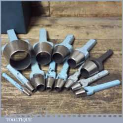 Fine Vintage Set 13 Footprint Leatherworker’s Round Hole Punches - Good Condition