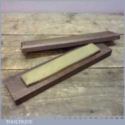 Lovely Vintage Arkansas Lily White Fine Oil Stone In Old Oak Box