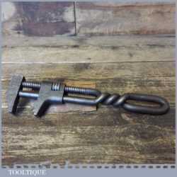 Primitive Vintage Automotive 14” Adjustable Wrench With Twisted Handle