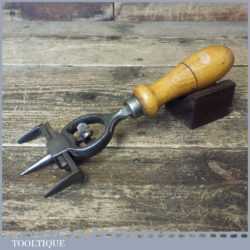 Vintage Beechwood Leatherworkers Handled Washer Cutter Tool - Good Condition