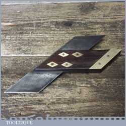 Small Vintage Carpenter’s 6” Rosewood Brass Mitre Hook Or Square