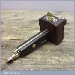 Vintage Brass And Rosewood Mortice Gauge - Old Woodworking Tool