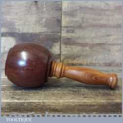 Handmade Wood Turned Old Azobé Ekki Hardwood Mallet - Yew Handle