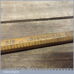 Vintage Octagonal Beech Wood Yard Stick With Inch and 16th Yard Markings