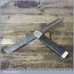 Vintage Carpenters Ebony And Brass Sliding Bevel - Good Condition