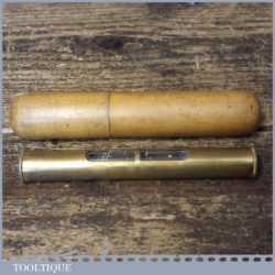 Vintage Engineer’s Brass Spirit Level Boxwood Container - Good Condition