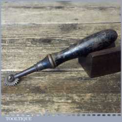 Vintage Leatherworker’s Brass Bodied Stitch Pricking Wheel - Ebonised Handle