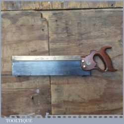 Vintage Henry Disston Philadelphia USA 14” Brass Back Tenon Saw - Sharpened