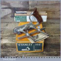 Vintage Boxed Stanley No: 50s Combination Plough Plane - Fully Refurbished