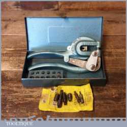 Vintage Boxed Whitney Metal Tool USA Hole Punch No 5 - Good Condition