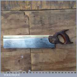 Extremely Rare Antique Edwd Preston 1825- 1889 14” Brass Back Bench Saw - Sharpened