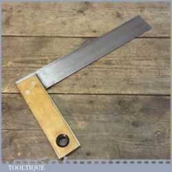 Scarce Rabone Boxwood & Brass 12” Set Square With Level - No: 1915 Patent Pending