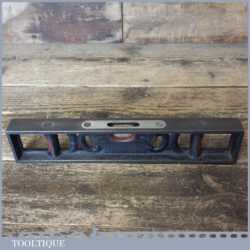 Vintage L.S.S. Co. Starrett USA Machinist’s 9” Cast Steel Spirit Level - Good Condition