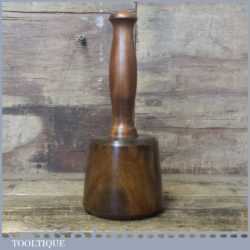 Handmade Wood Turned Old Lignum Mallet - Mahogany Handle