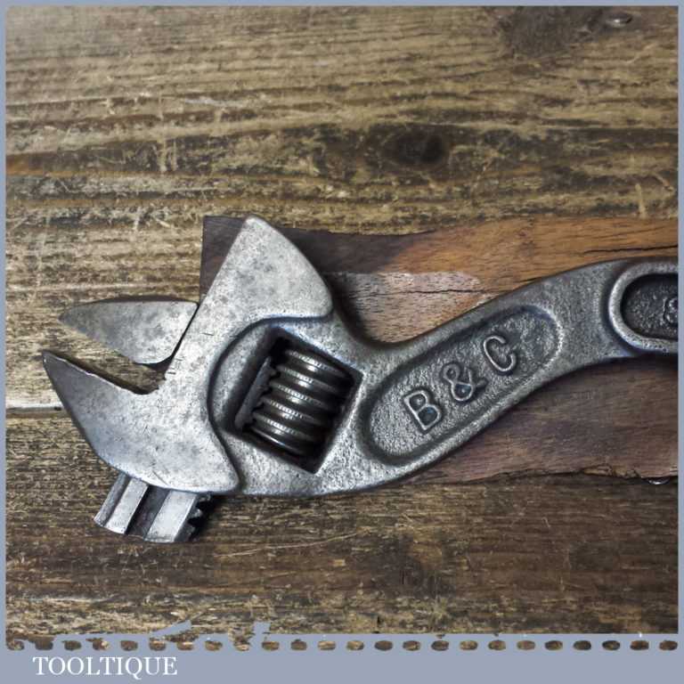 Antique Bemis & Call USA 8” S Shaped Adjustable Spanner Wrench Tooltique