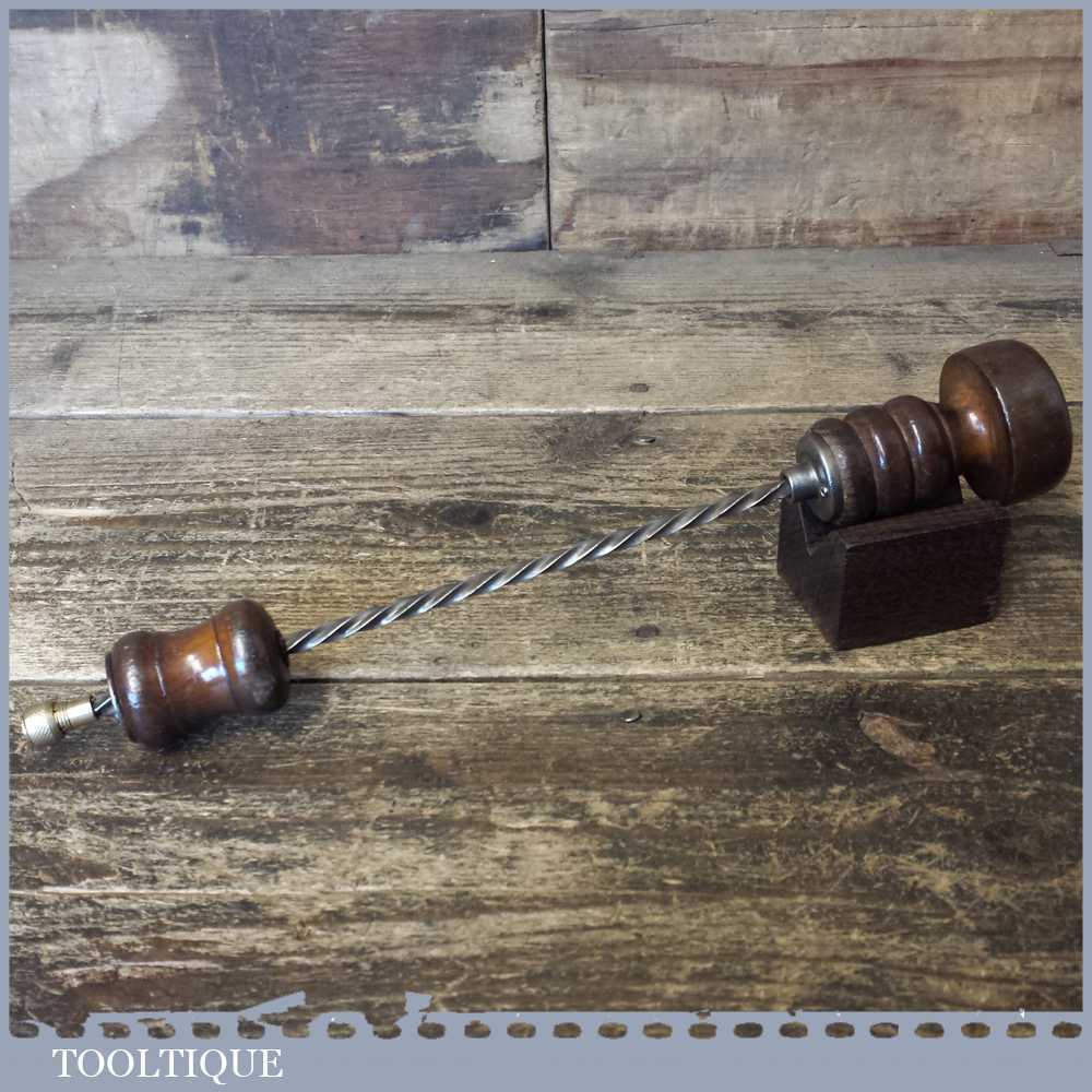 Antique 11” Archimedes Drill Beechwood Handles - Fully Refurbished