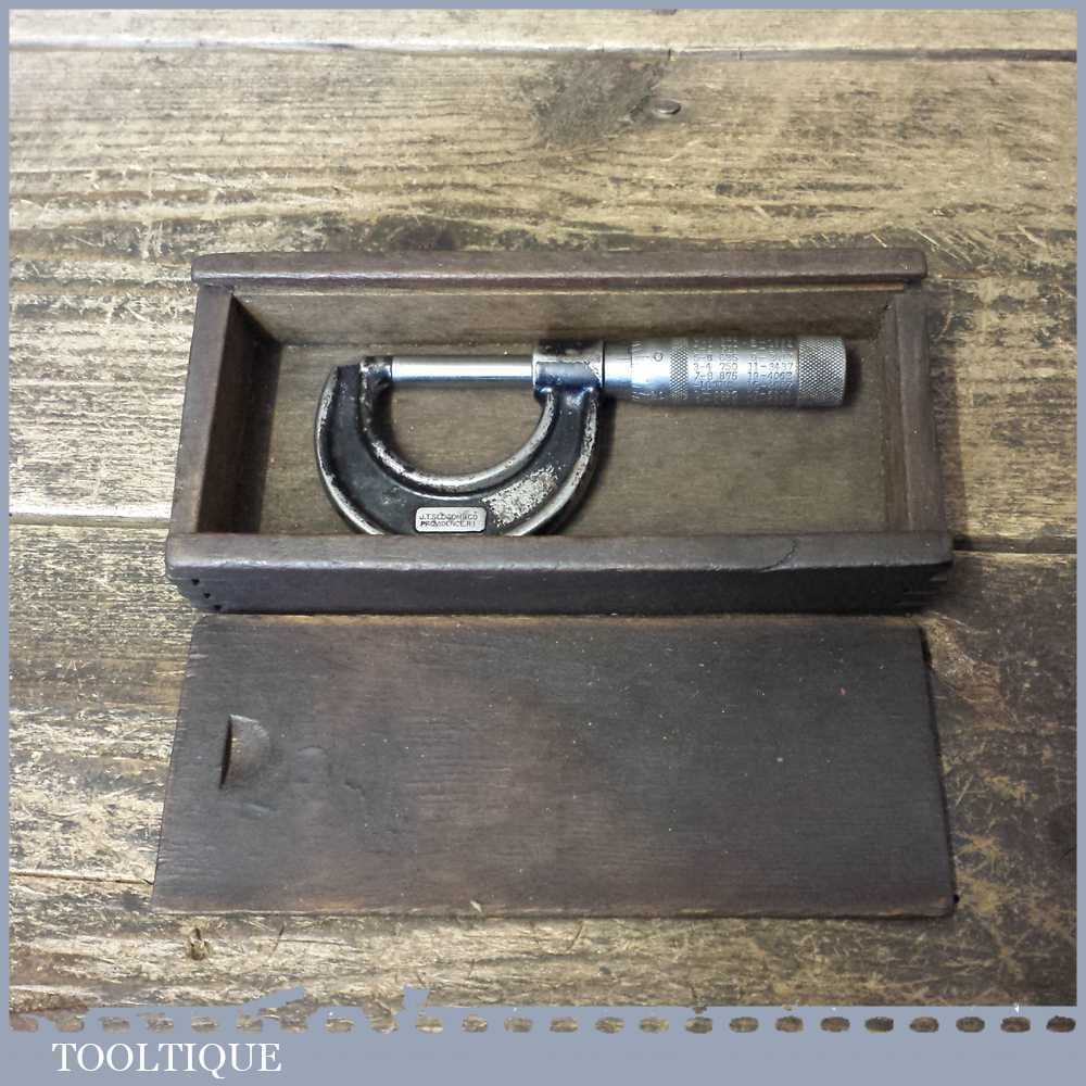 Vintage Boxed J T Slocomb USA 0”-1” Imperial Micrometer - Good Condition