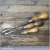 3 Vintage Cabinet Makers Beechwood Handled Screwdrivers - Fully Refurbished