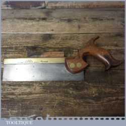 Lovely Vintage Thomas Turner & Co 9” Brass Back Dovetail Saw - Sharpened