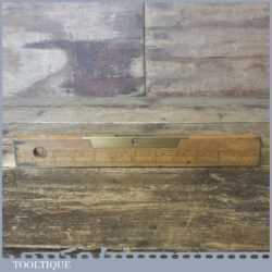 Vintage Boxwood Brass 12” Calibrated Spirit Level - Original Clear Bubble