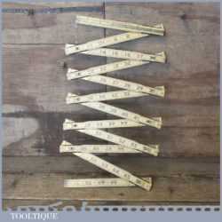 Vintage No: X46 Lufkin Rule Co USA 11 Fold 6 ft Zig Zag Imperial Rule