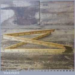 Vintage Rabone No: 1375 Boxwood Brass Folding Ruler - Good Condition