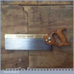 Vintage 12” Tyzack Sons & Turner Brass Back Tenon Saw 13 TPI - Sharpened