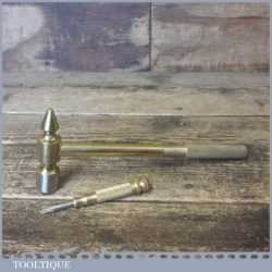 Modern Brass Hammer With Internal Fitted Screwdriver - Good Condition