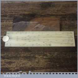 Antique Army & Navy 1871-1934 Ivory German Silver Scale Ruler Protractor Good Condition