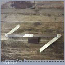 Vintage 11” Boat Builders Shipwrights Oak Brass Double Folding Bevel