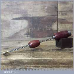 Antique 10” Archimedes Drill With Bit Container In Handle - Fully Refurbished