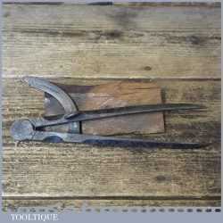 Antique Brindley WW1 7 ¼” Square Leg Cast Steel Wing Dividers 1917 Broad Arrow