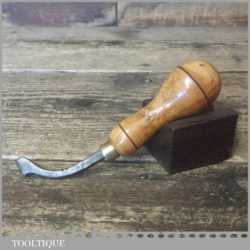 Vintage Leatherworking Edging Iron Beechwood Handle Unused Condition