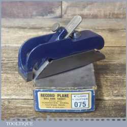 Vintage Boxed Record No: 75 Adjustable Throat Bullnose Plane - Fully Refurbished