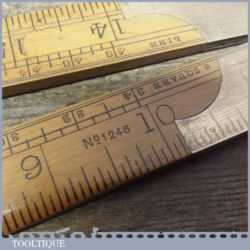 Vintage Rabone No: 1246 Boxwood Folding Ruler With Brass Extension Rod