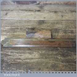 Vintage W Marples & Sons 24″ Single Fold Boxwood Brass Slide Scale Rule