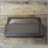 Vintage 4 ½” x 1 ½” India Oil Stone Mahogany Box - Lapped Flat