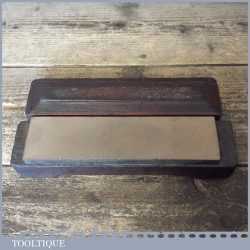 Vintage 8” x 2” India Fine Oil Stone In Mahogany Box - Ready To Use