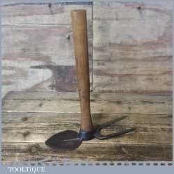 Antique Gardener’s Cast Steel Hand Seeding Hoe And Rake - Good Condition