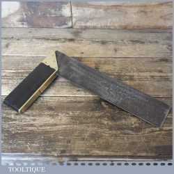 Nice Antique Melhuish Carpenter’s Ebony Brass 10 ½” Mitre Try Square