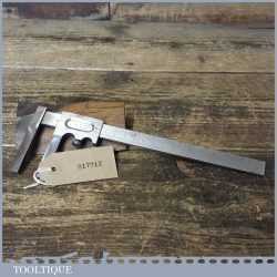 Vintage English Long Nose Flat Faced Metric Vernier Calipers - Good Condition