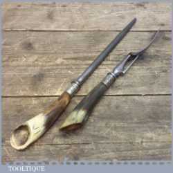 Antique Hollow Horn Silver Plate Decorative Carving Knife Steel And Meat Fork