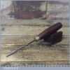 Vintage H Taylor 1/8” Straight Wood Carving Gouge Chisel Rosewood - Sharpened