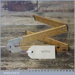 Vintage 2 ft Rabone No: 1380 Boxwood Brass Folding Ruler - Good Condition