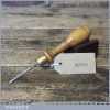 Vintage W. Marples 1/8” Beechwood Handled Square Edge Screw Hole Borer