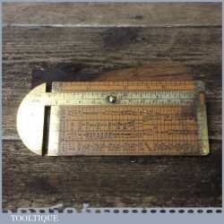 Vintage I & D Smallwood Boxwood Brass Caliper Rope Gauge - Good Condition