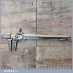 Antique pattern makers gunmetal vernier gauge with inset Chesterman ruler