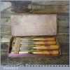 Scarce Vintage Boxed Set 4 Ward & Payne Chisels - Original Box And Decals
